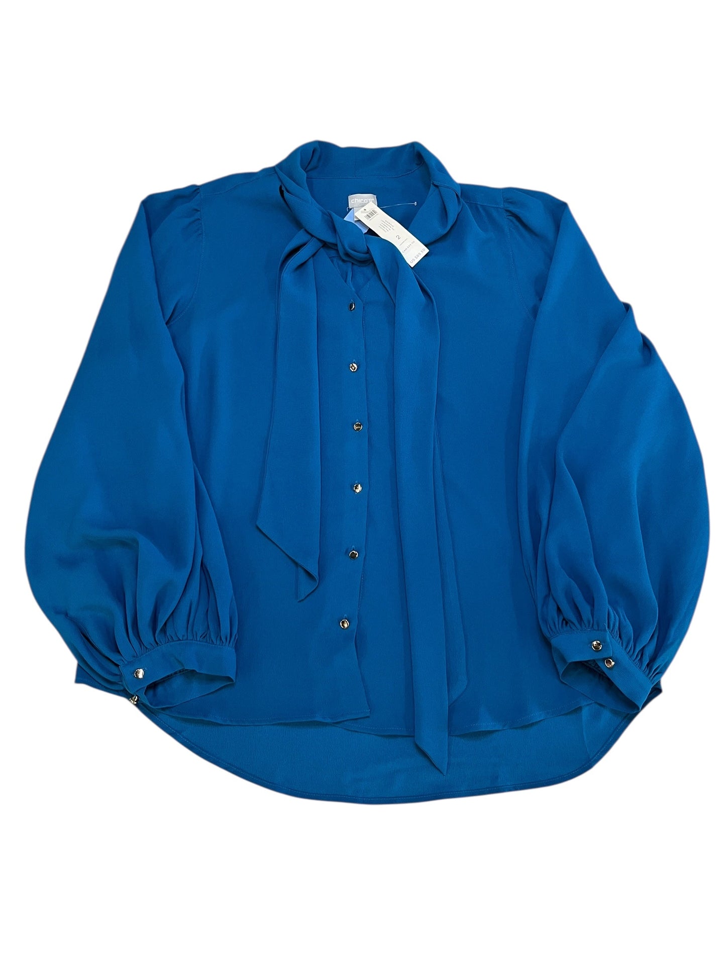 Blouse Ls By Chicos In Blue, Size:L