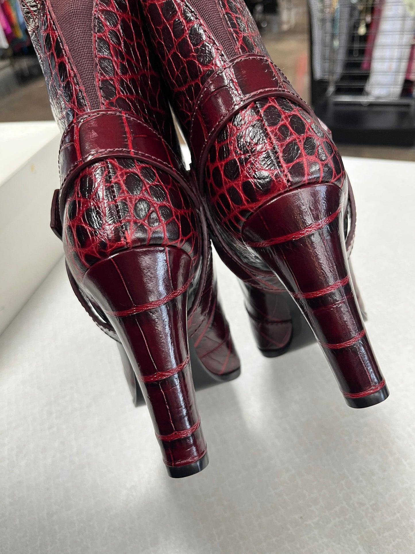 Boots Luxury Designer By Givenchy In Maroon, Size:10