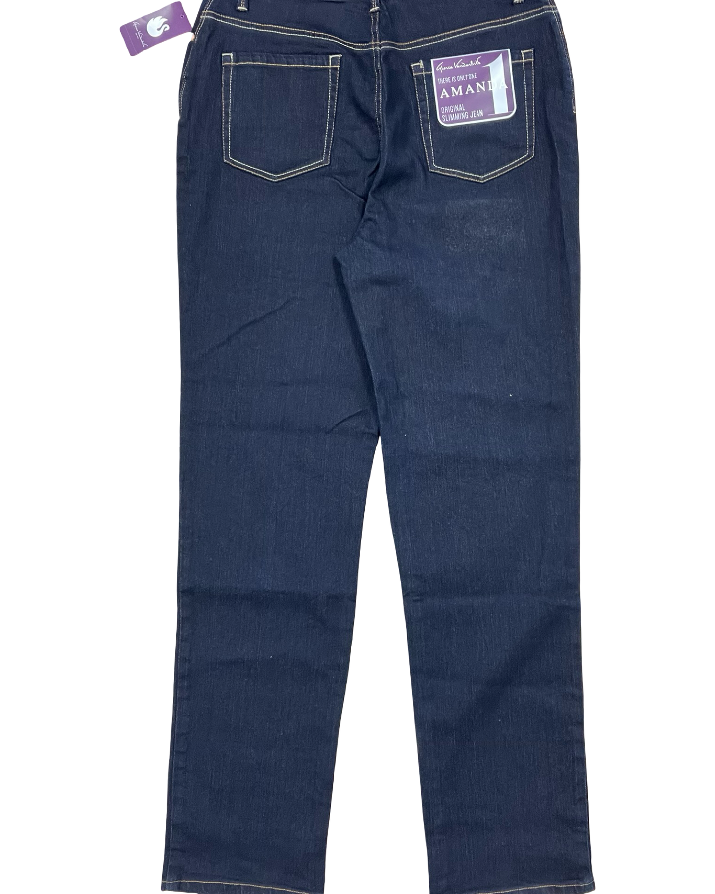 Jeans Straight By Gloria Vanderbilt In Blue Denim, Size:12L