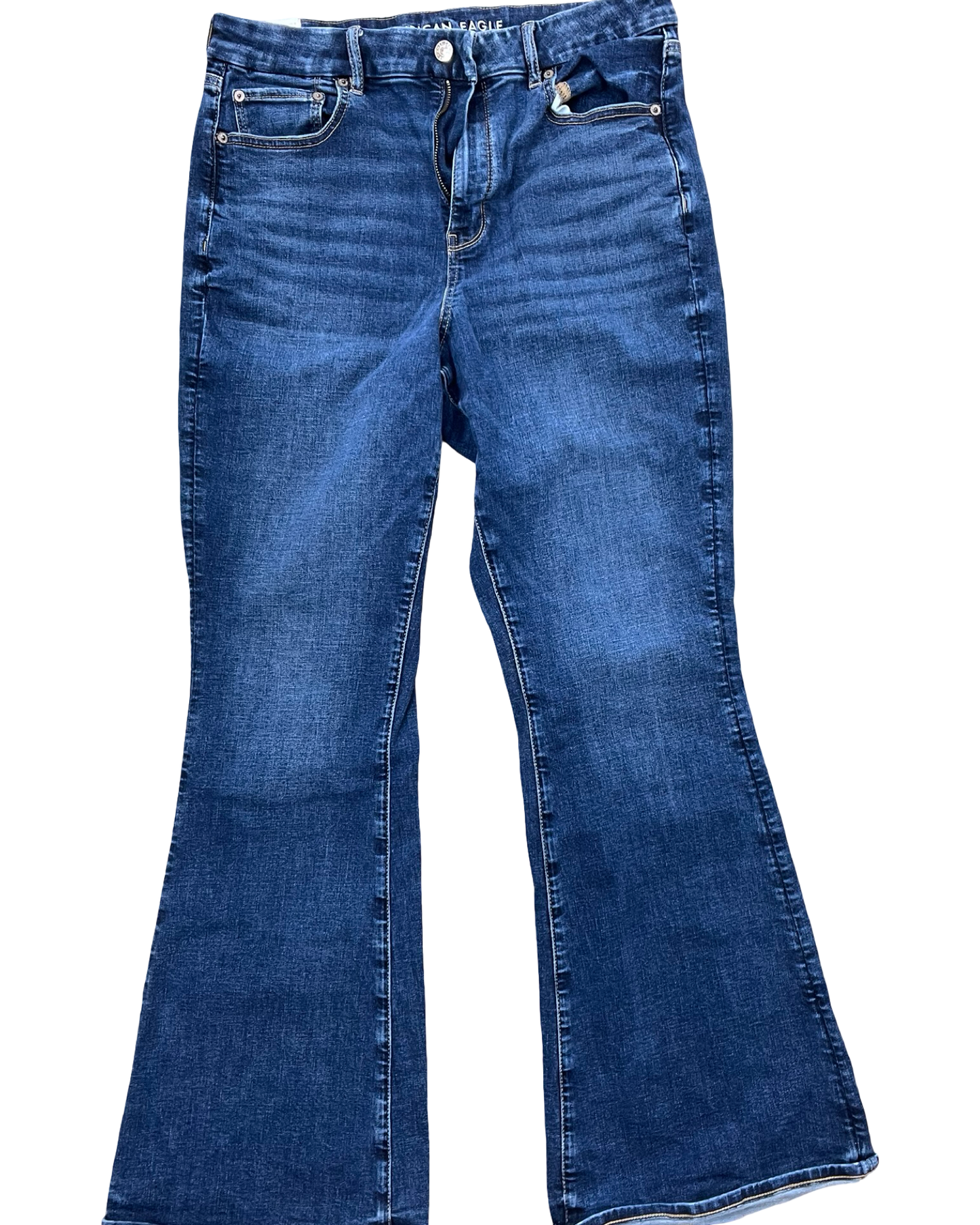 Jeans Flared By American Eagle In Blue Denim, Size:14