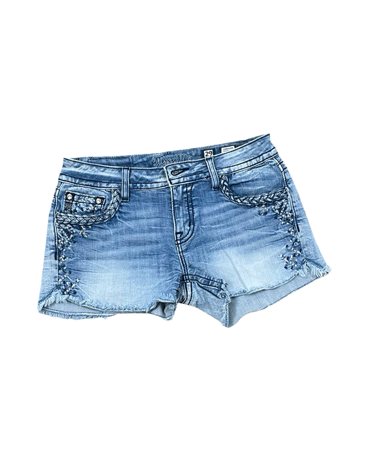 Shorts By Miss Me In Blue Denim, Size:8