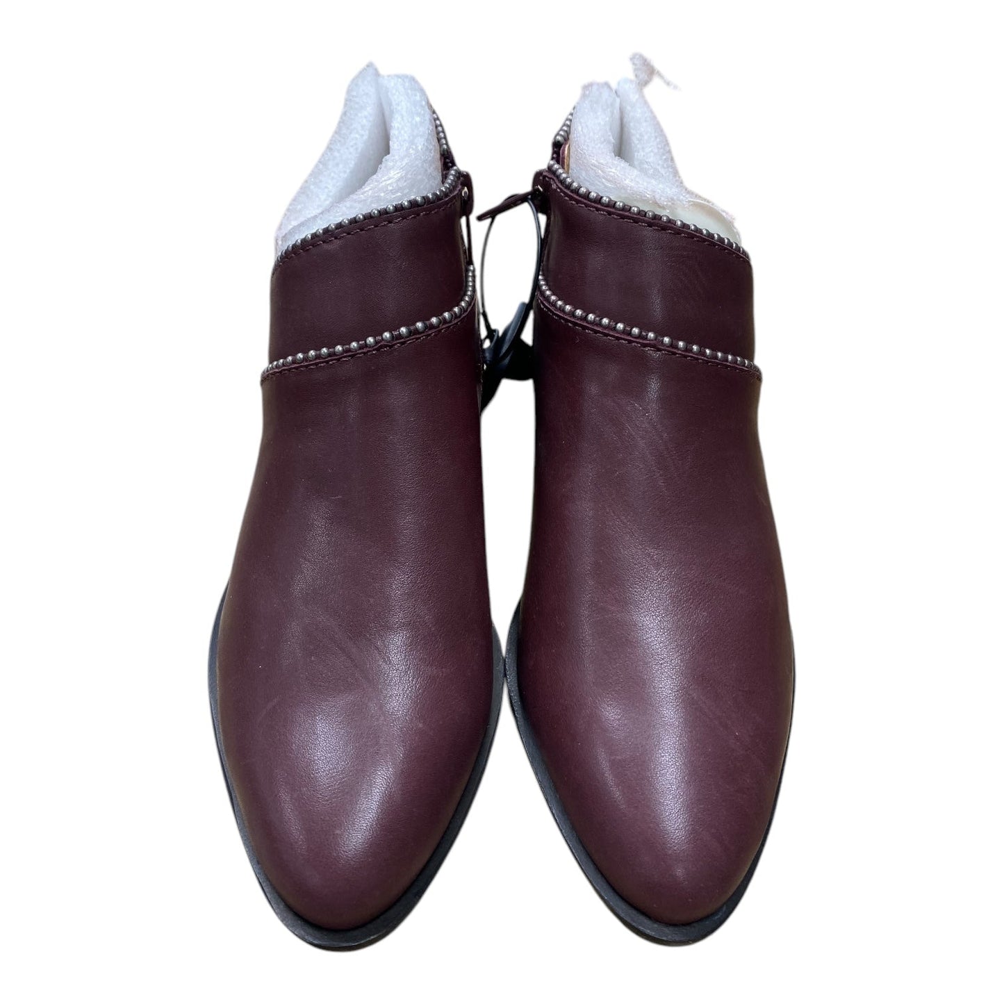 Boots Ankle Heels By Lucky Brand In Maroon, Size:6