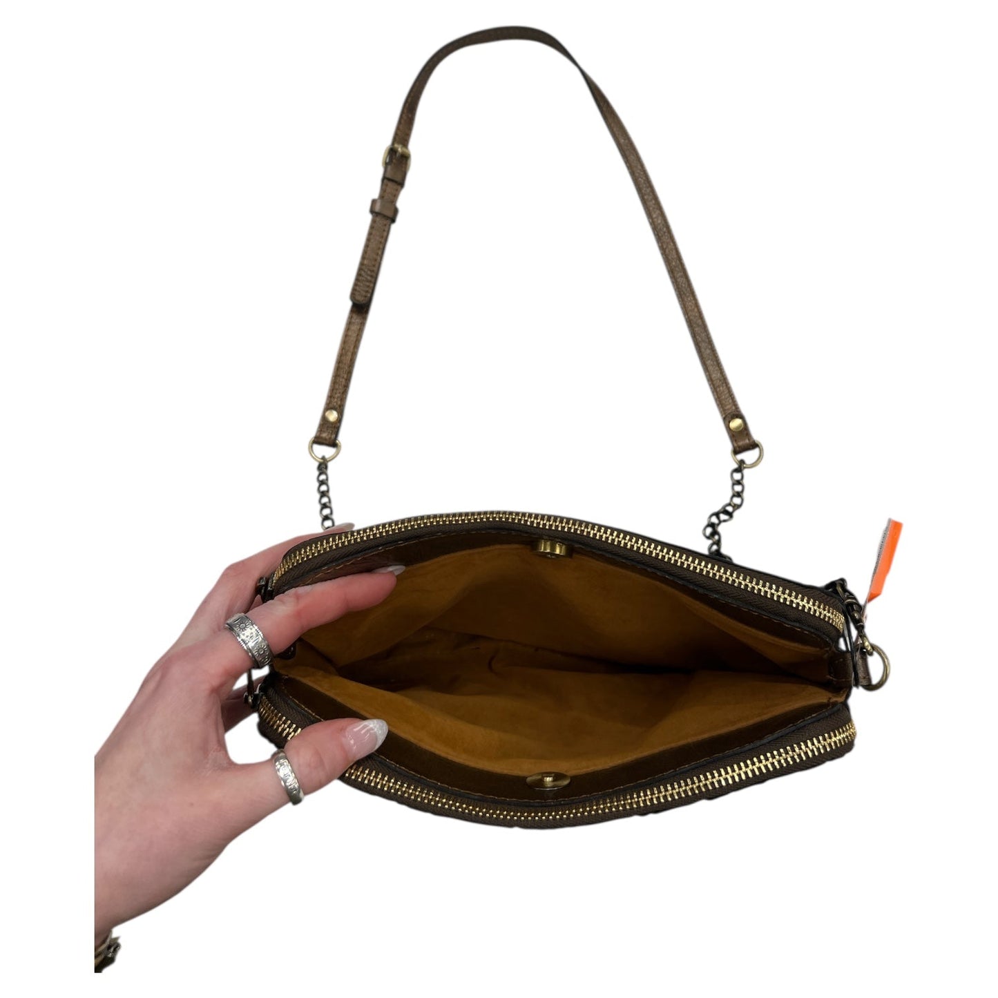 Crossbody Designer By Patricia Nash In Gold, Size:Medium