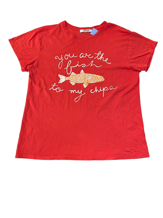 Top Ss By Anthropologie In Red, Size:Xl