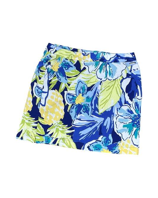Skirt Midi By Rafaella In Blue & Yellow, Size:M