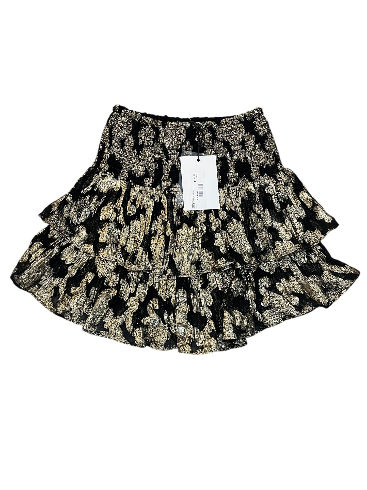 Skirt Mini & Short By Clothes Mentor In Black & Gold, Size:Xs