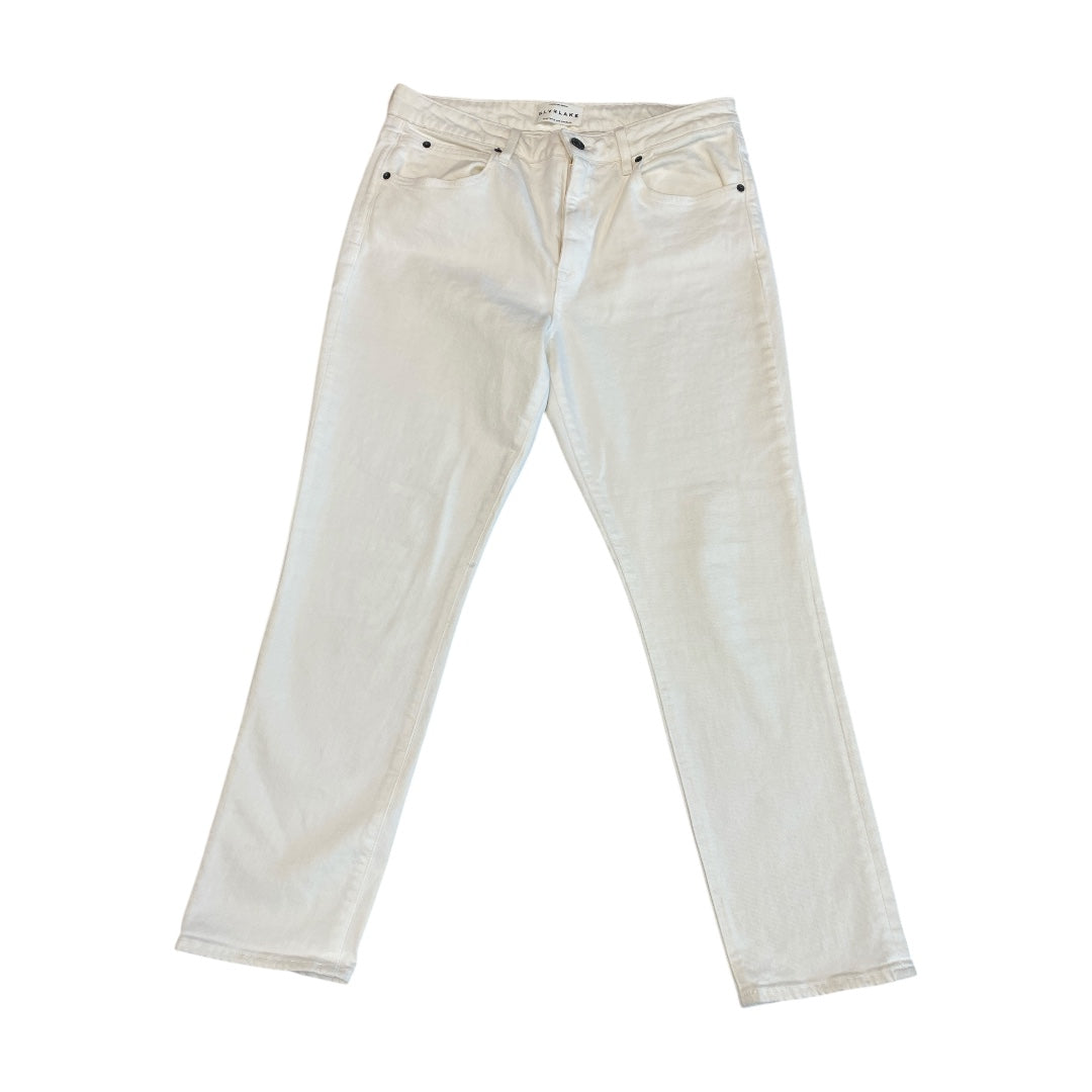 Jeans Straight By Cmc In Cream Denim, Size:12
