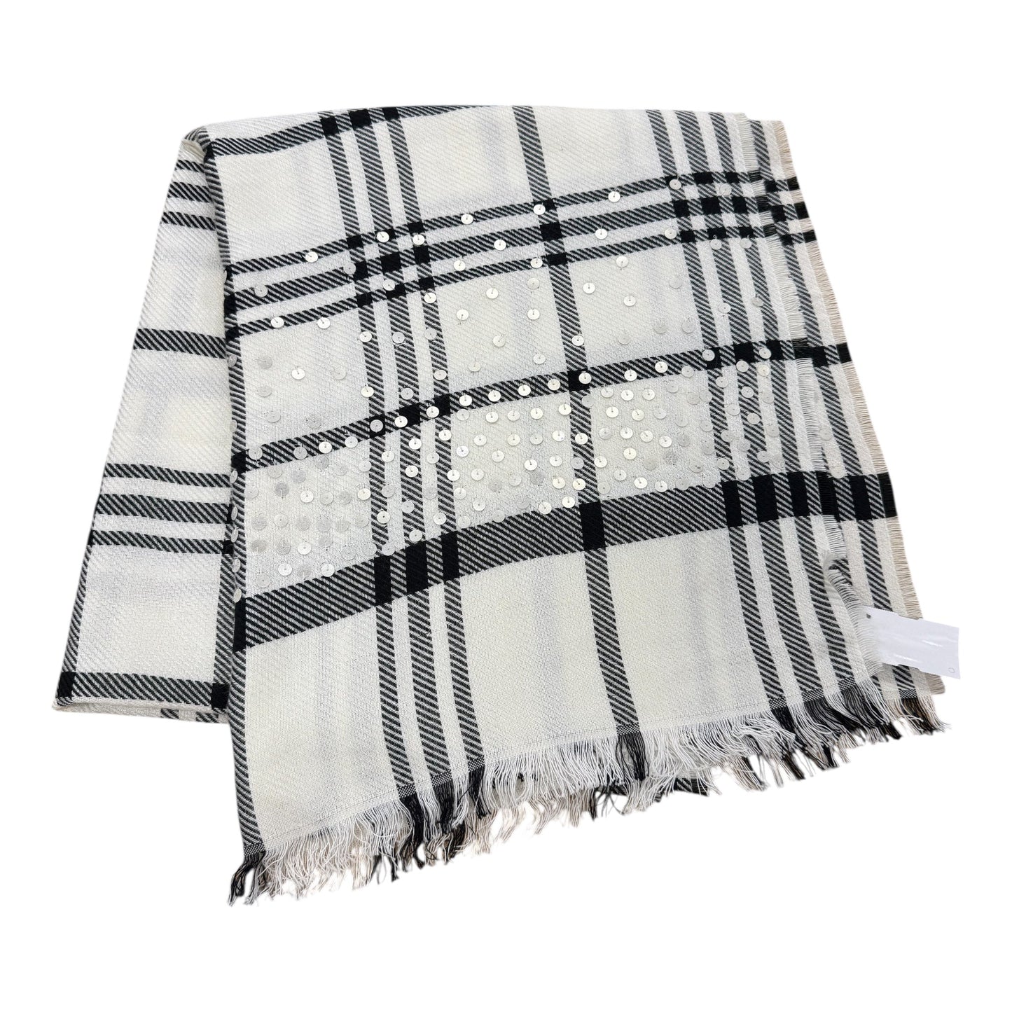 Scarf Long By Talbots In Black & Cream