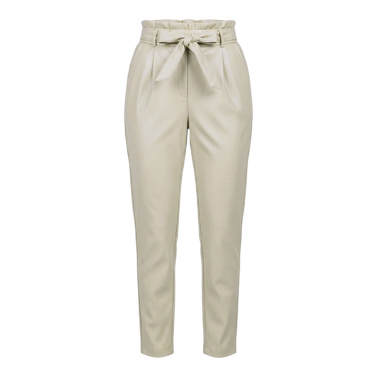 Paper Bag Waist Faux Leather Pants Other By Bagatelle In Cream, Size: S