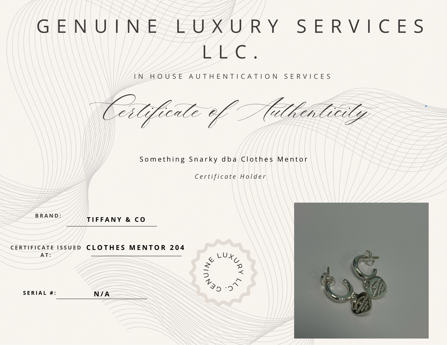 Tiffany &  Company Diamond Return To Tiffany Luxury Designer Earrings