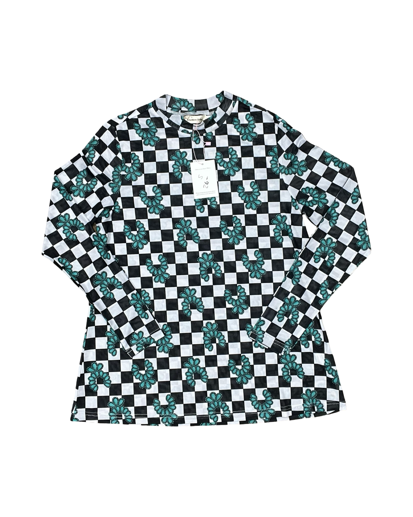 Top Ls By Southern Stitch In Black & Green, Size:S
