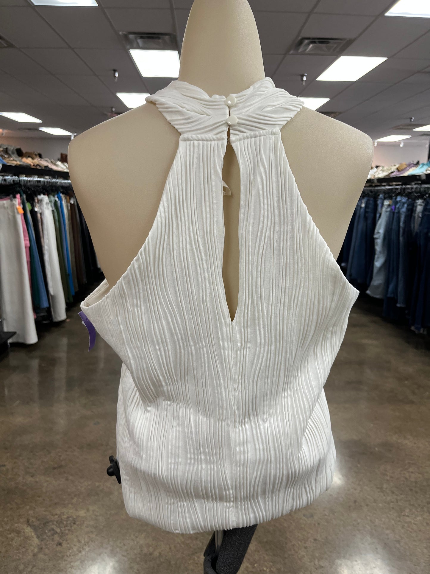 Top Sleeveless By Anthropologie In White, Size:M