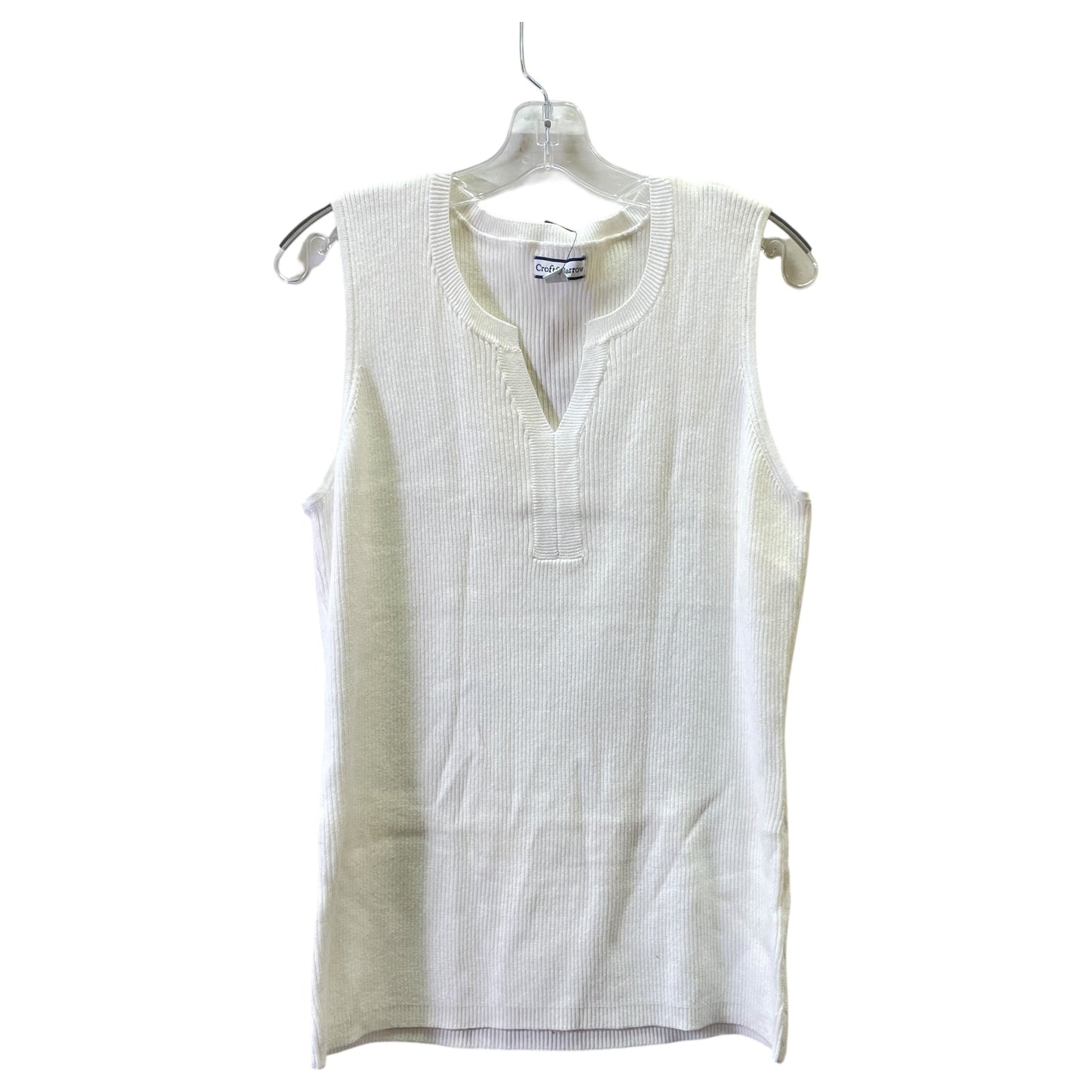 Vest Sweater By Croft And Barrow In White, Size:Xl