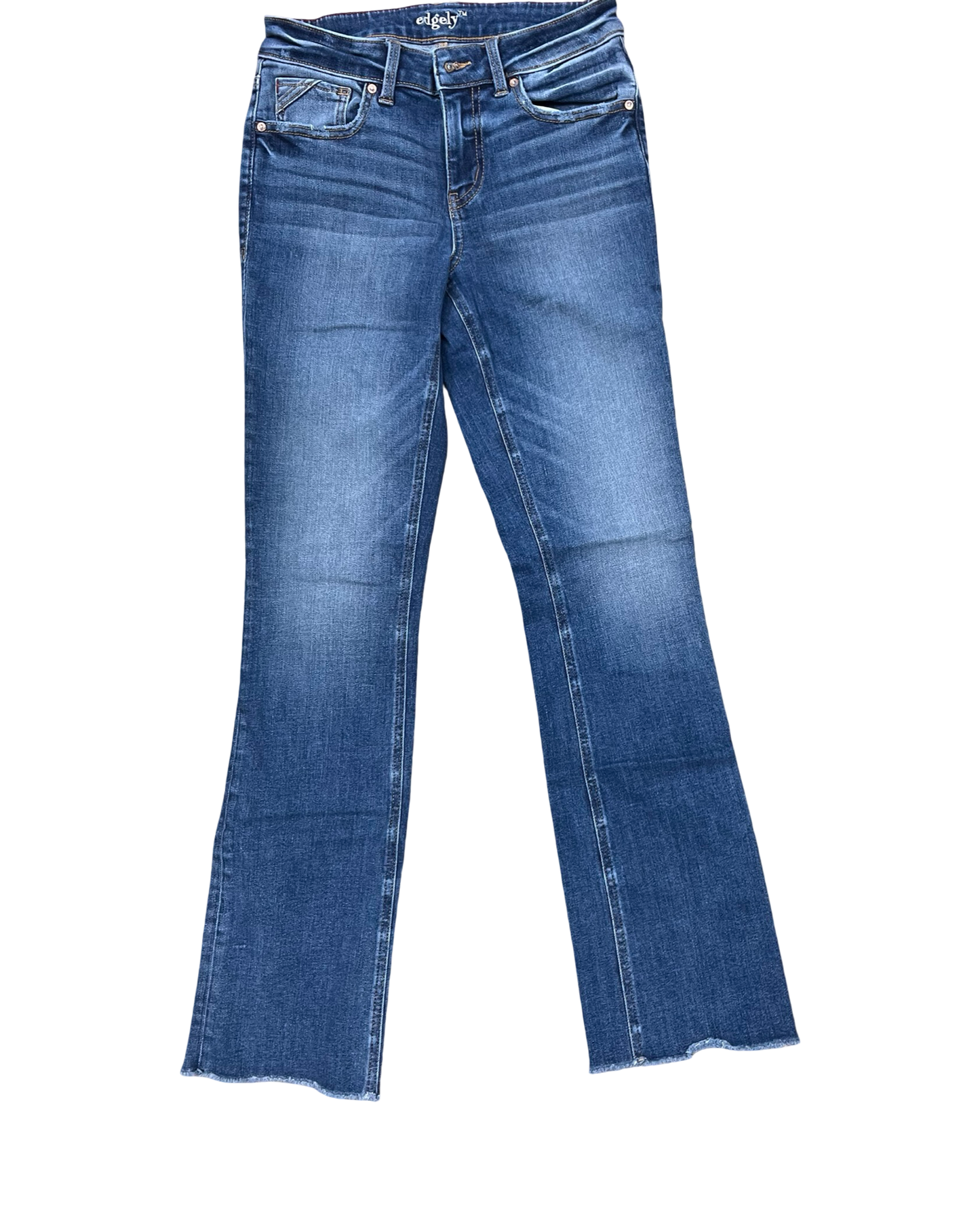 Jeans Boot Cut By Edgely In Blue Denim, Size:4
