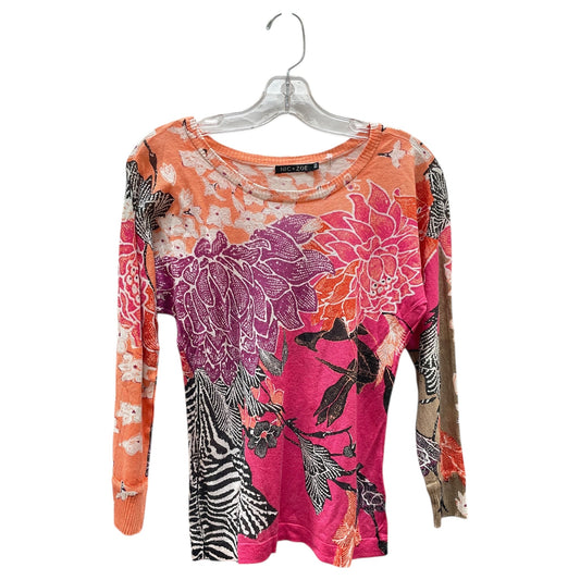 Sweater By Nic + Zoe In Floral Print, Size:Mp