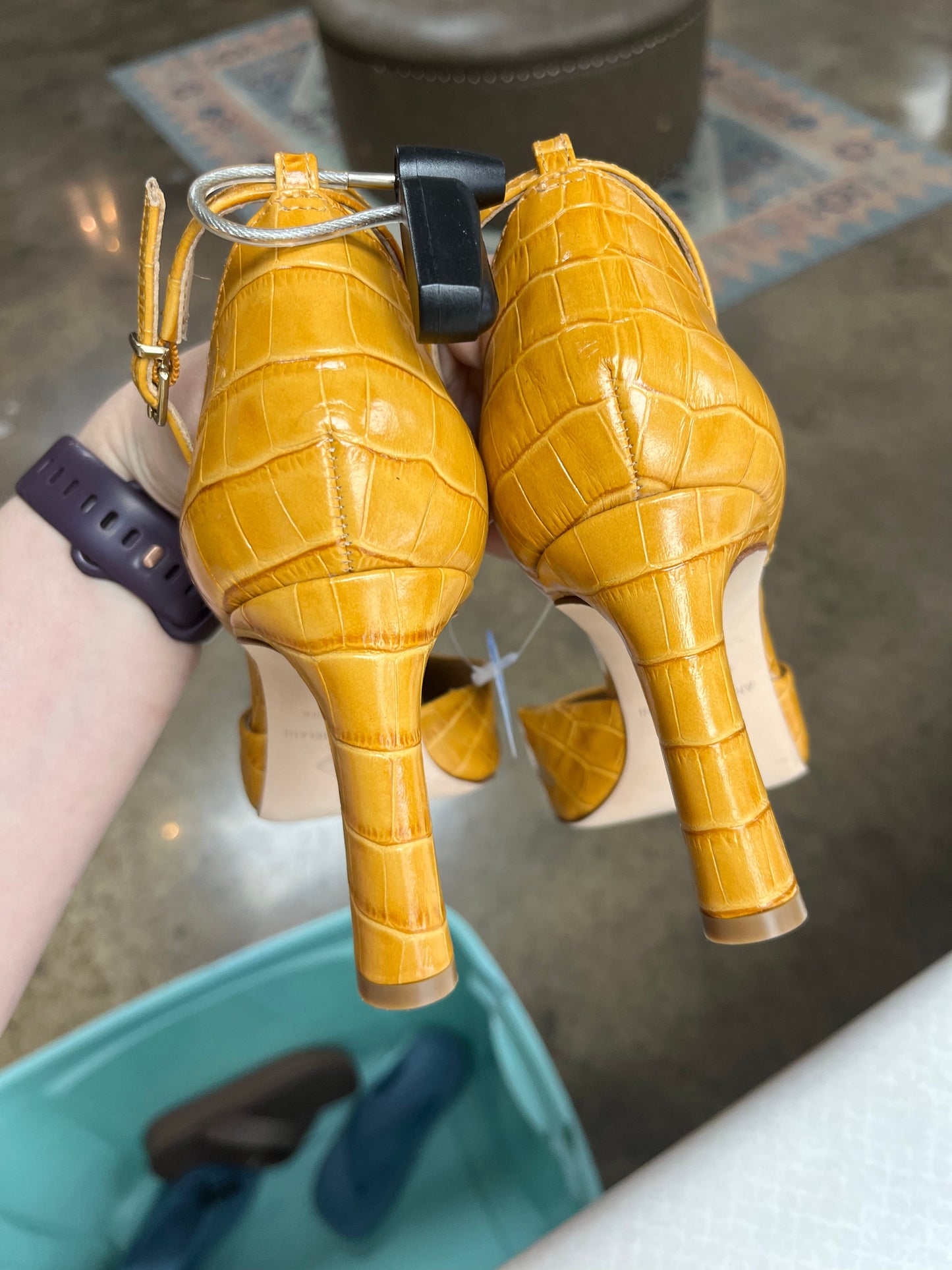 Shoes Heels Block By Antonio Melani In Gold, Size:7