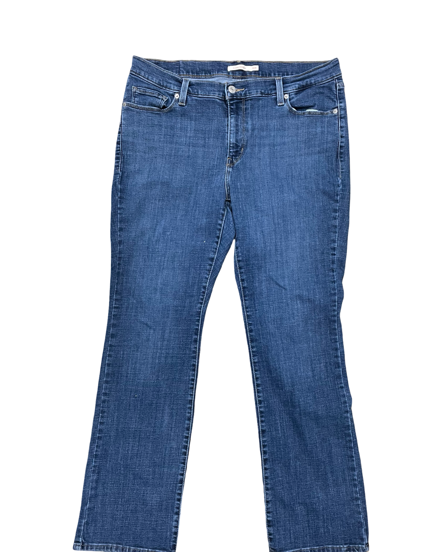 Jeans Boot Cut By Levis In Blue Denim, Size:16
