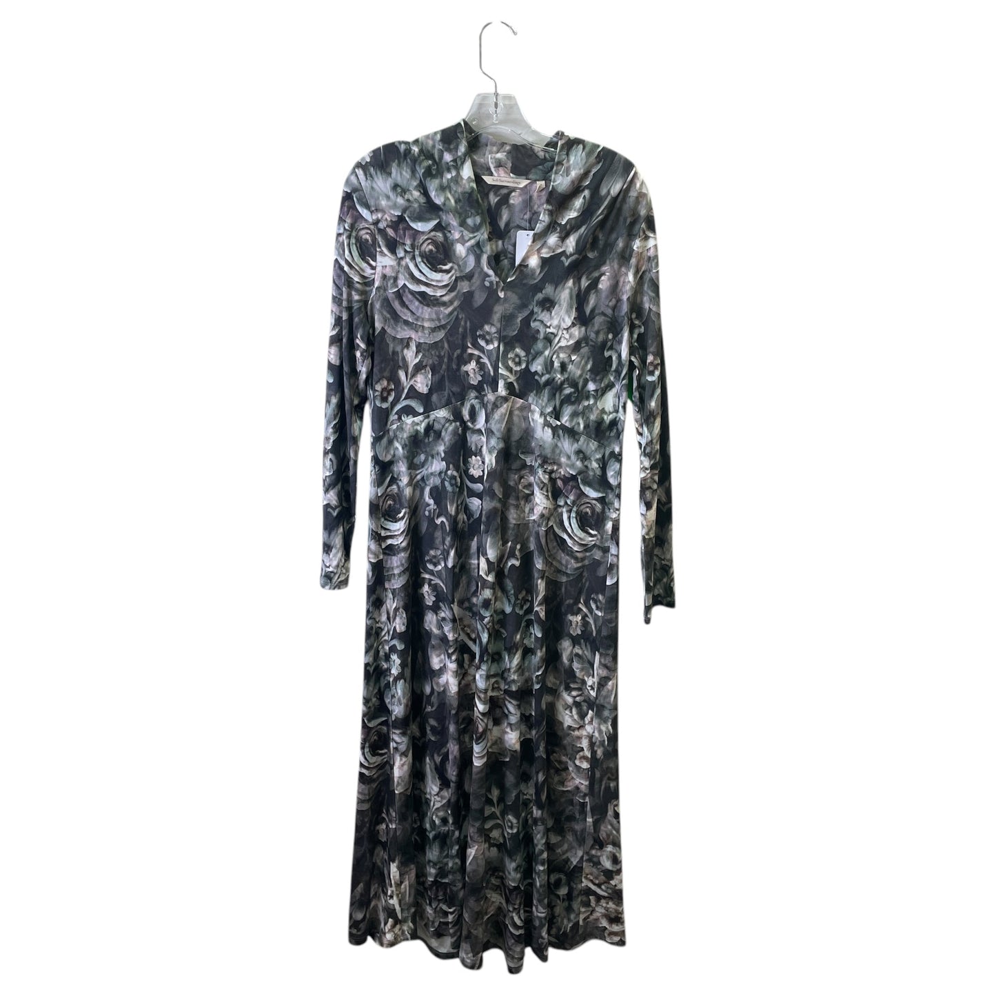 Dress Casual Maxi By Soft Surroundings In Grey & White, Size:M