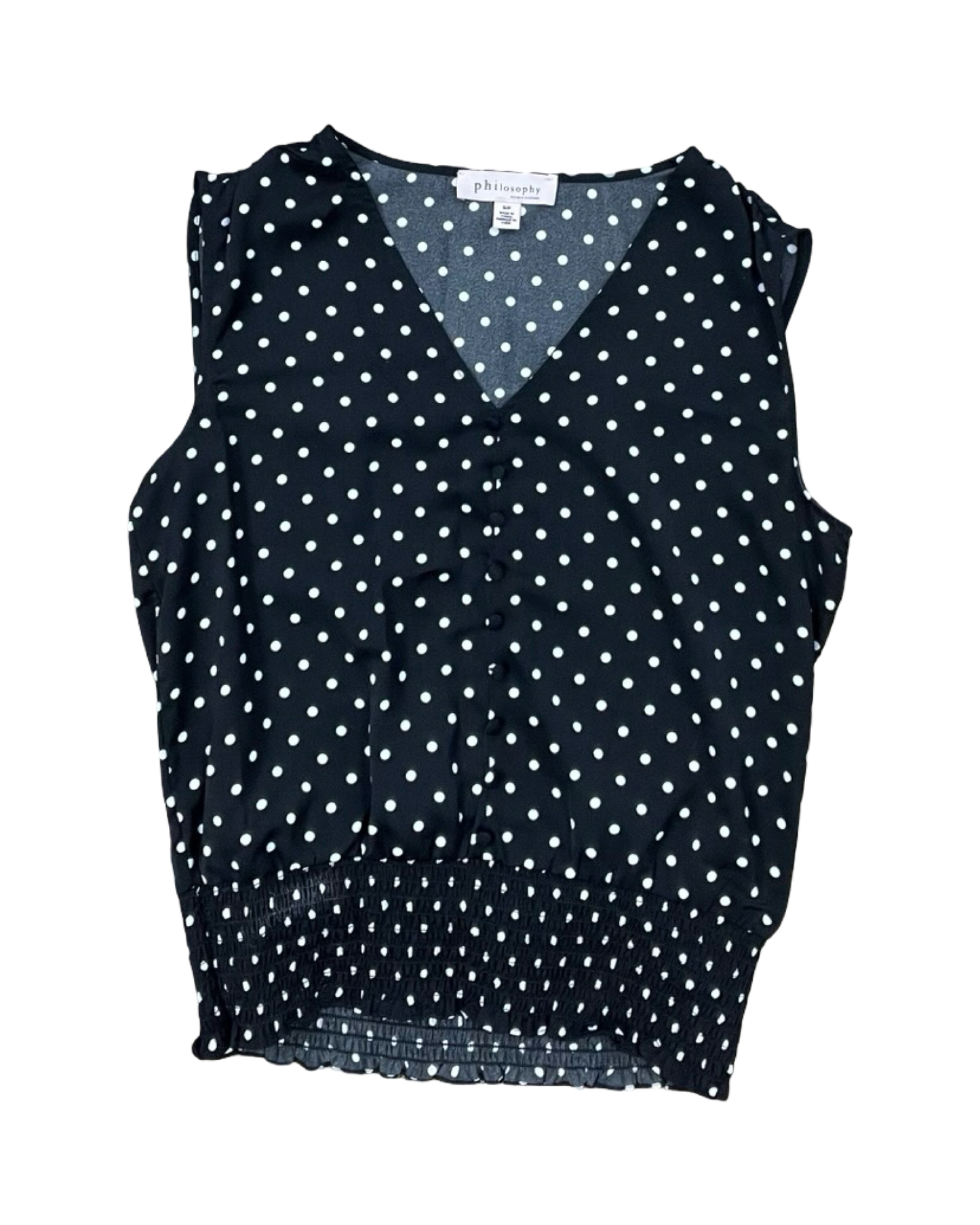 Top Sleeveless By Philosophy In Black & White, Size:S