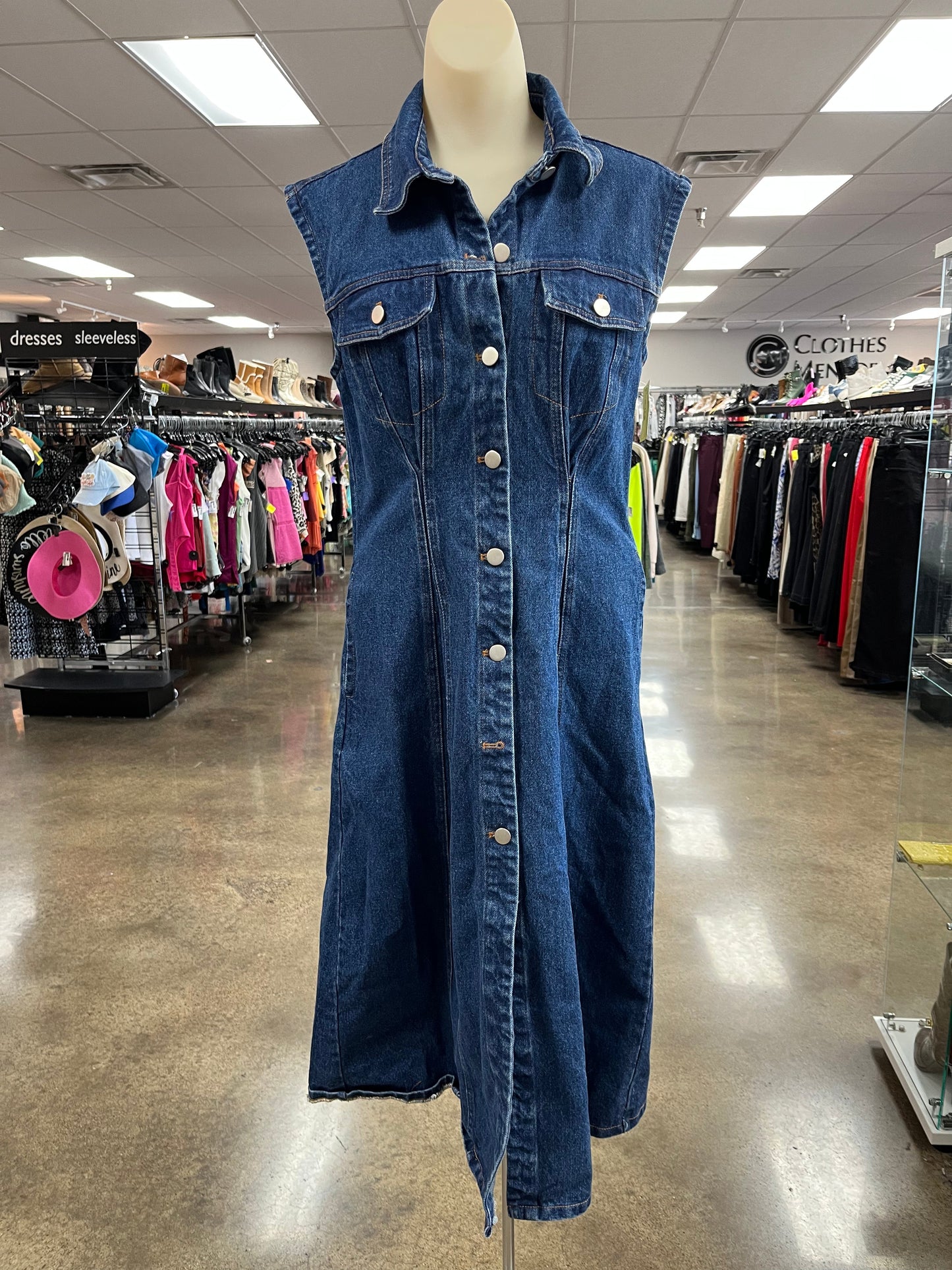 Dress Casual Maxi By Le Lis In Blue Denim, Size:S