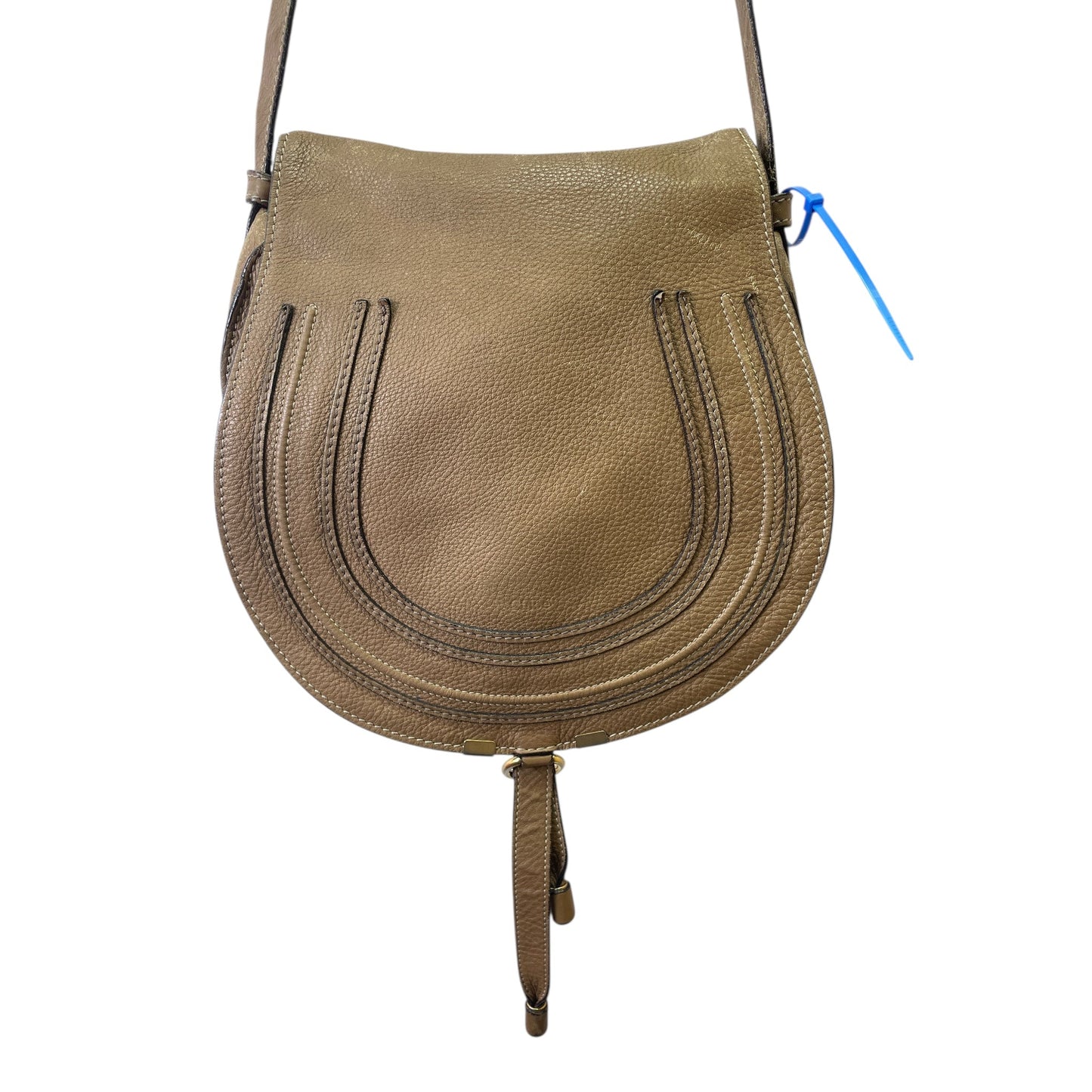 Crossbody Luxury Designer By Chloe In Taupe, Size:Large