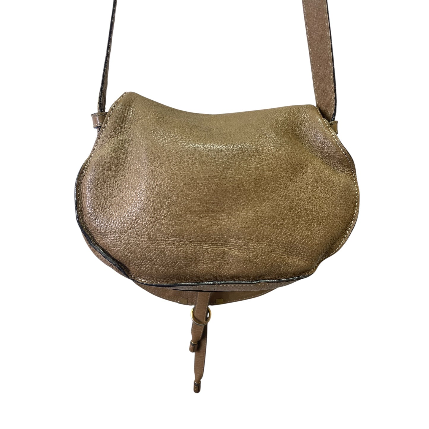 Crossbody Luxury Designer By Chloe In Taupe, Size:Large