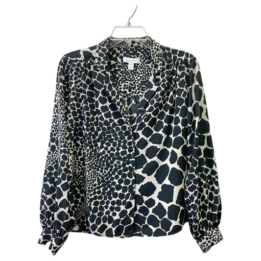 BLOUSE LS by TOP SHOP in BLACK & CREAM, Size:4