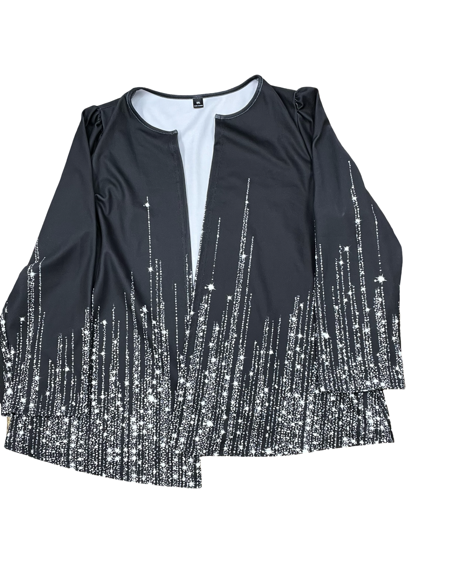 Cardigan By Clothes Mentor In Black & White, Size:3X