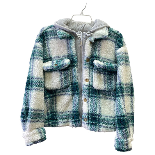 Jacket Fleece By No Boundaries In Green & White, Size:Xs
