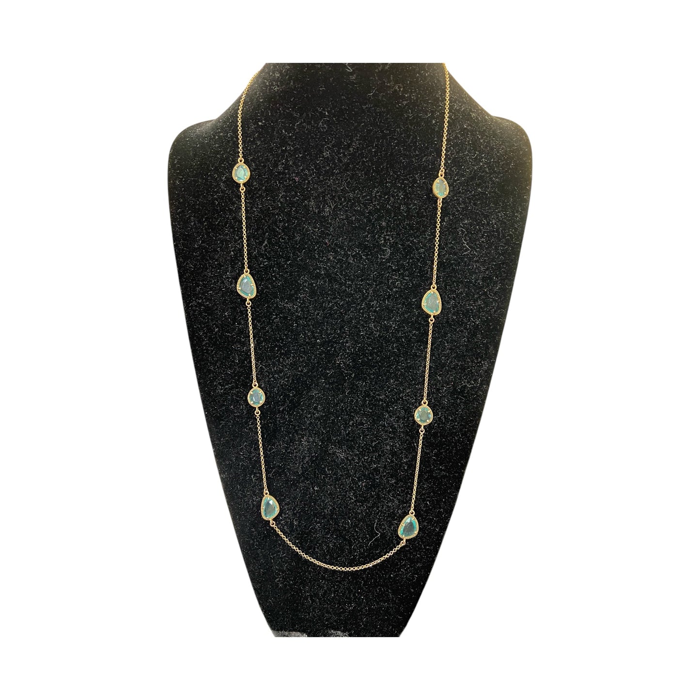 NECKLACE Sterling Silver in gold tone by DYADEMA In BLUE