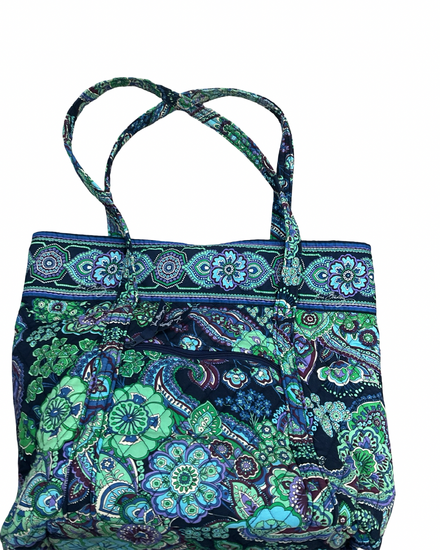 Tote By Vera Bradley In Blue & Green, Size:Medium