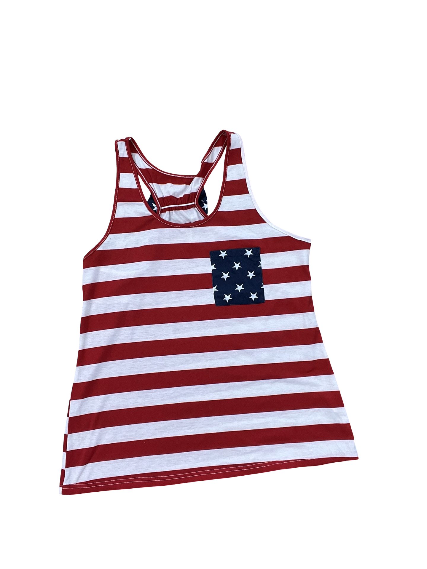 Top Sleeveless By Clothes Mentor In Blue Red & White, Size:M