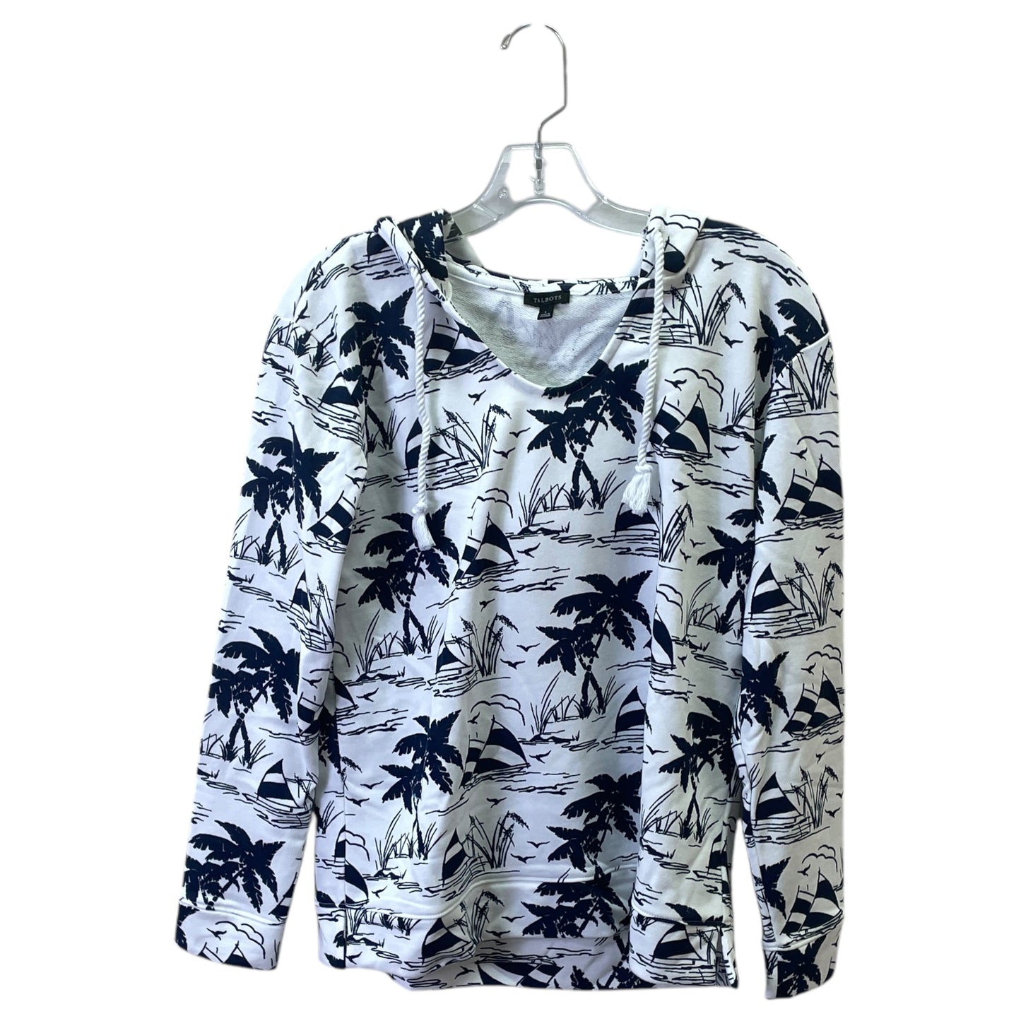 Athletic Top Ls Hoodie By Talbots In Blue & White, Size:S