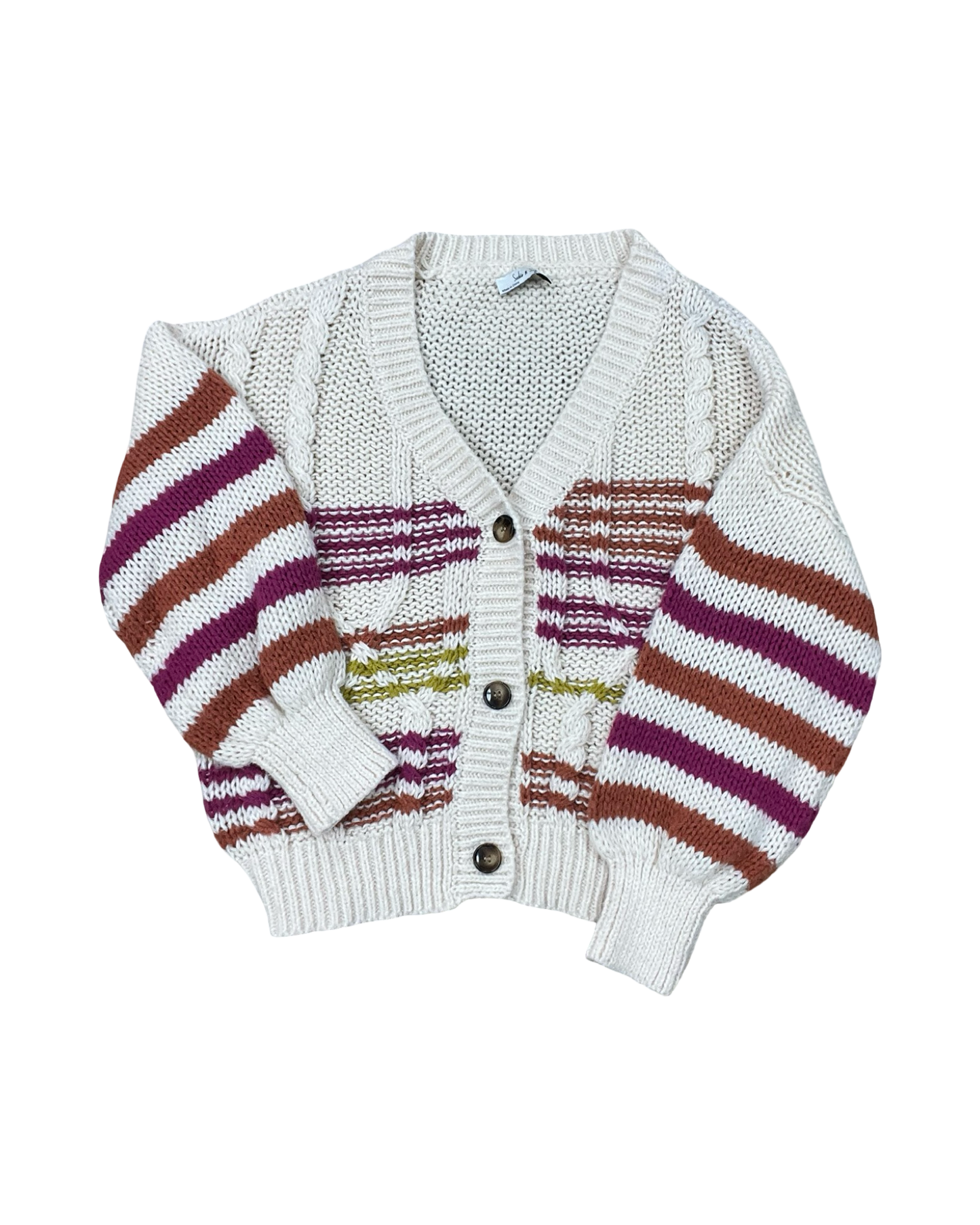 Sweater Cardigan By Sadie & Sage In Cream, Size:L