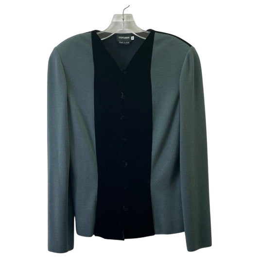 Blazer Luxury Designer By Giorgio Armani In Black & Green, Size:M
