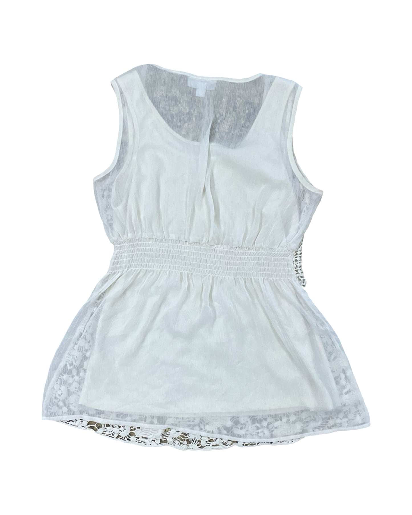 Top Sleeveless By Dressbarn In Cream, Size:M