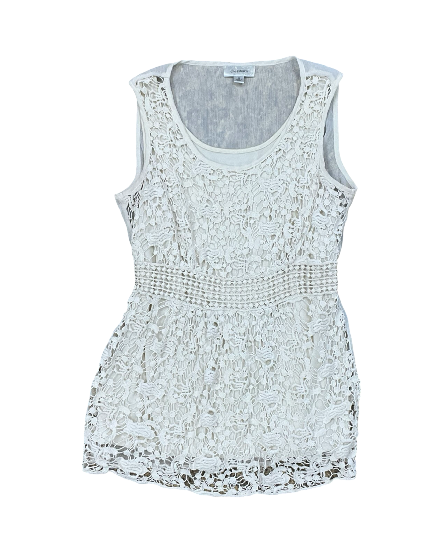 Top Sleeveless By Dressbarn In Cream, Size:M
