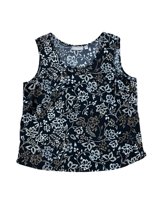 Top Sleeveless By Croft And Barrow In Black & Tan, Size:L