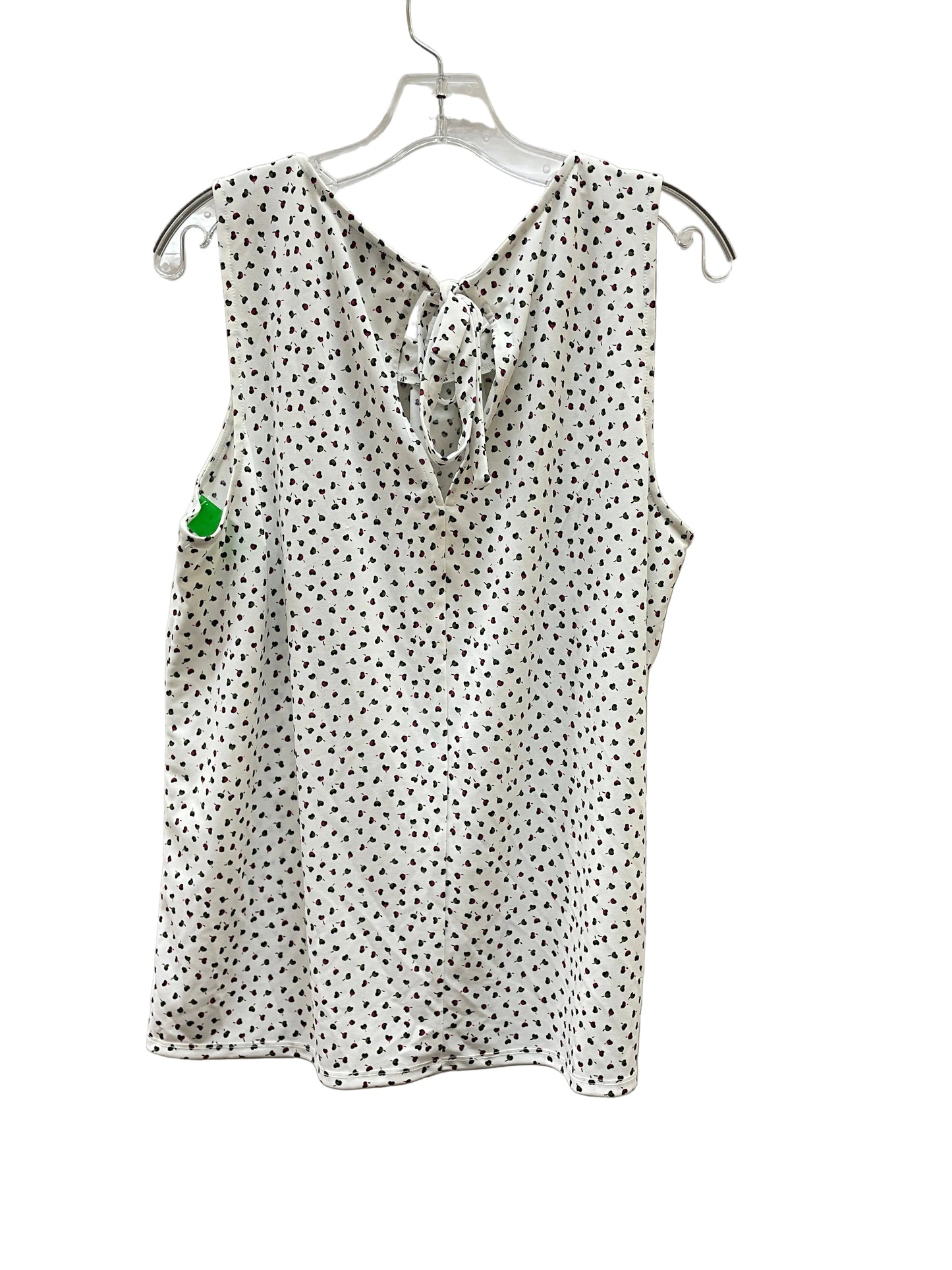Top Sleeveless By Ann Taylor In Green & White, Size:Xl