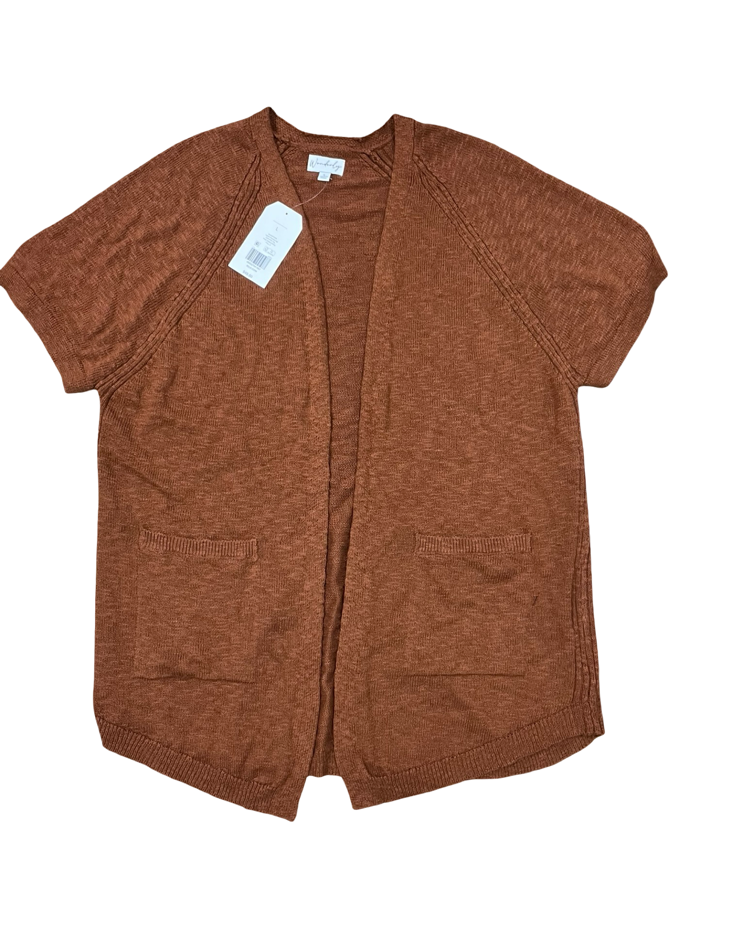 Cardigan By Wonderly In Bronze, Size:L