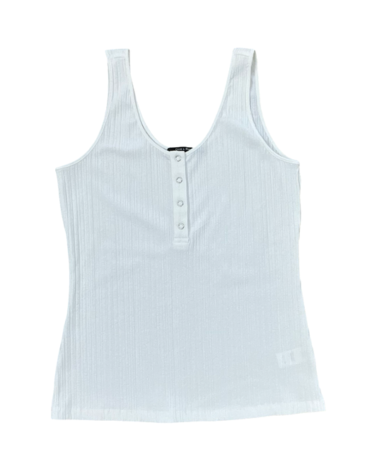 Top Sleeveless By Doe & Rae In White, Size:M