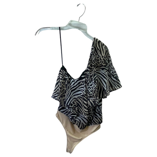 Bodysuit By Express In Black & Cream, Size:M
