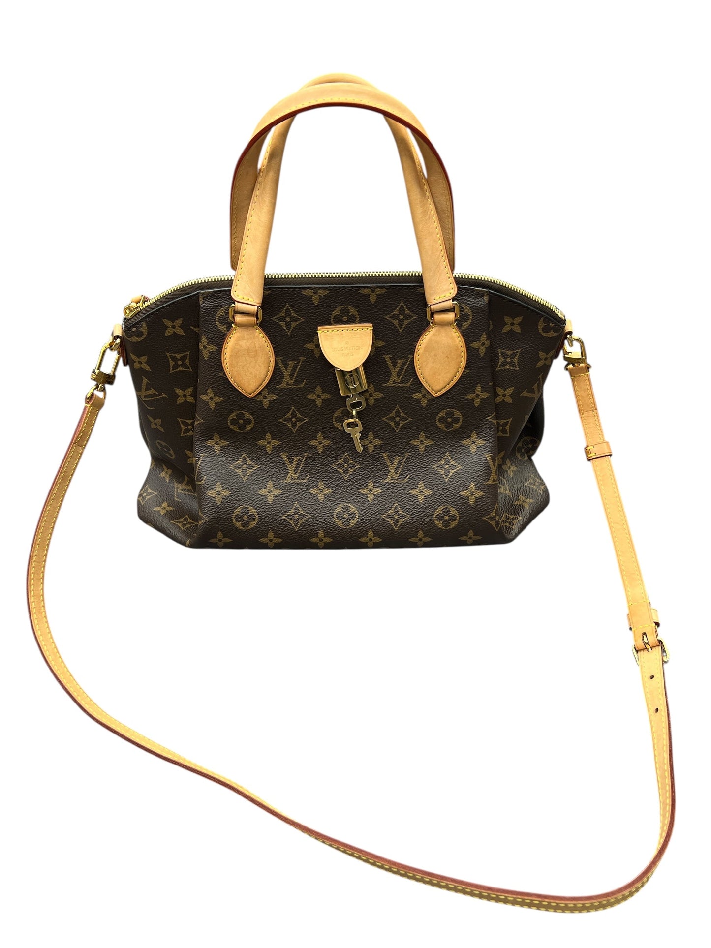 Handbag Luxury Designer By Louis Vuitton In Brown, Size:Large