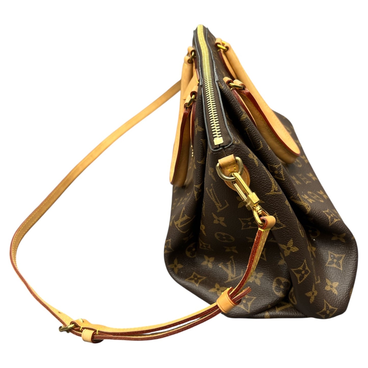 Handbag Luxury Designer By Louis Vuitton In Brown, Size:Large