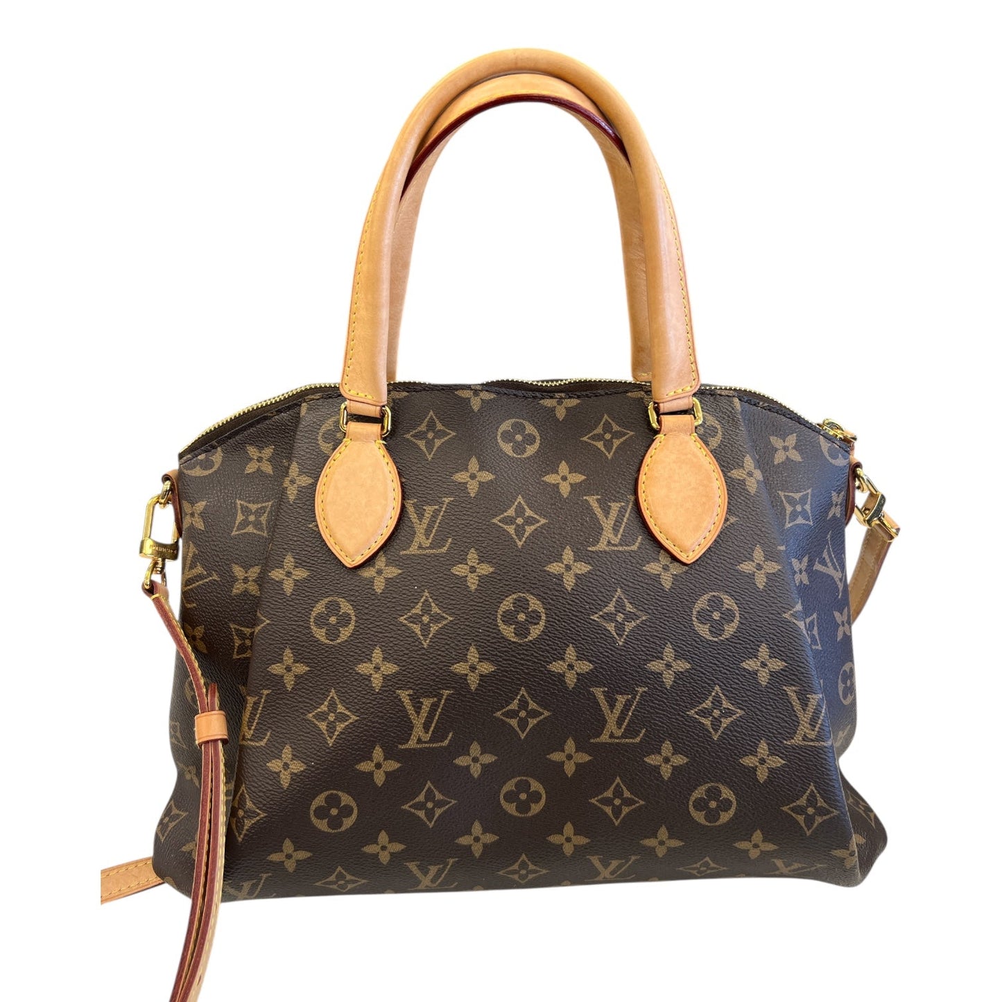 Handbag Luxury Designer By Louis Vuitton In Brown, Size:Large