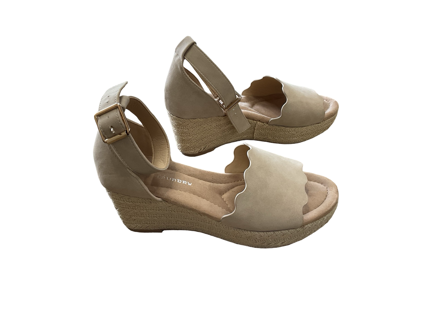 Sandals Heels Block By Laundry In Tan, Size:7.5