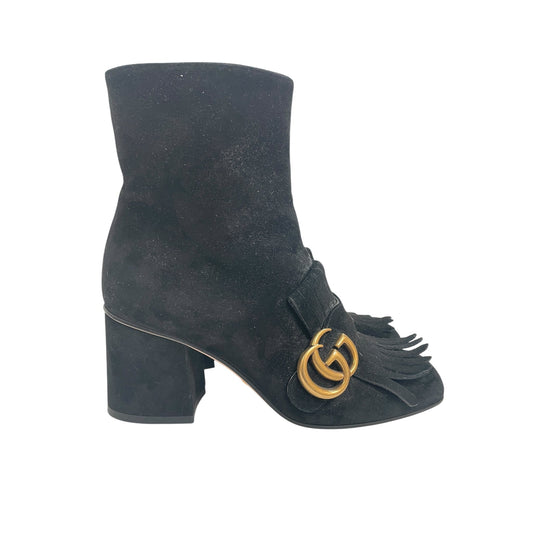 Boots Luxury Designer By Gucci In Black, Size:5