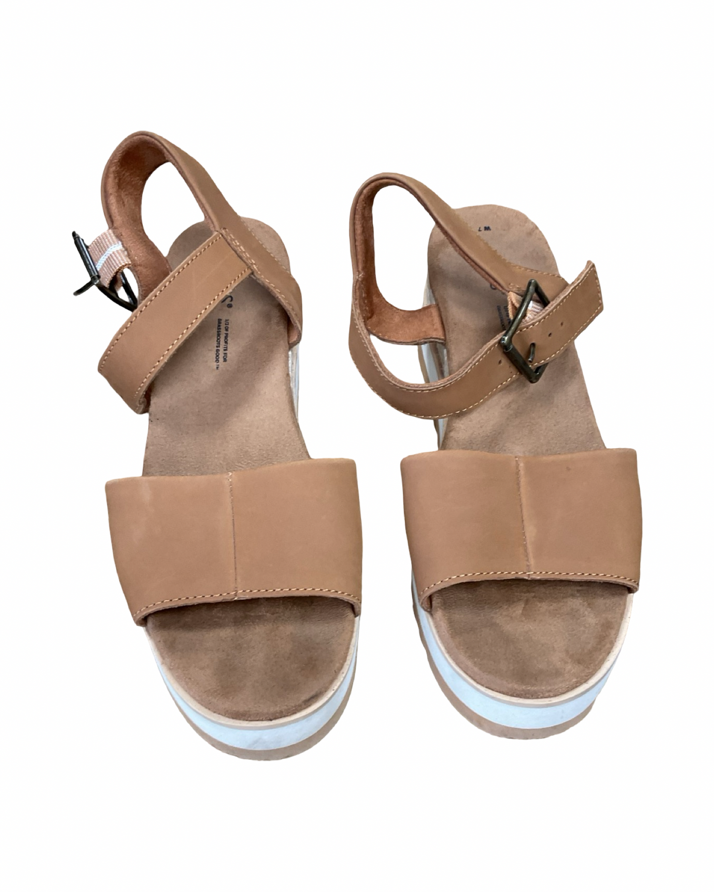 Sandals Heels Platform By Toms In Brown, Size:7