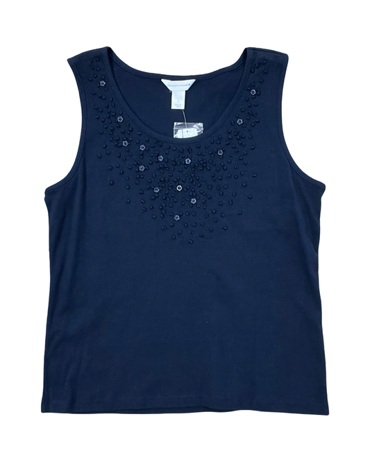 Top Sleeveless By Christopher And Banks In Blue, Size:Xl