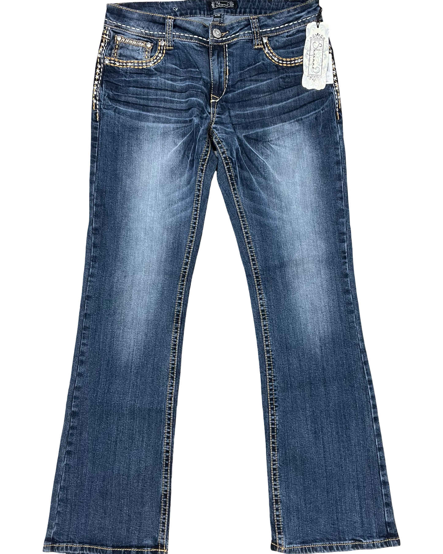 Jeans Boot Cut By Shyanne In Blue Denim, Size:14